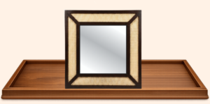 RATTAN CANE MIRROR